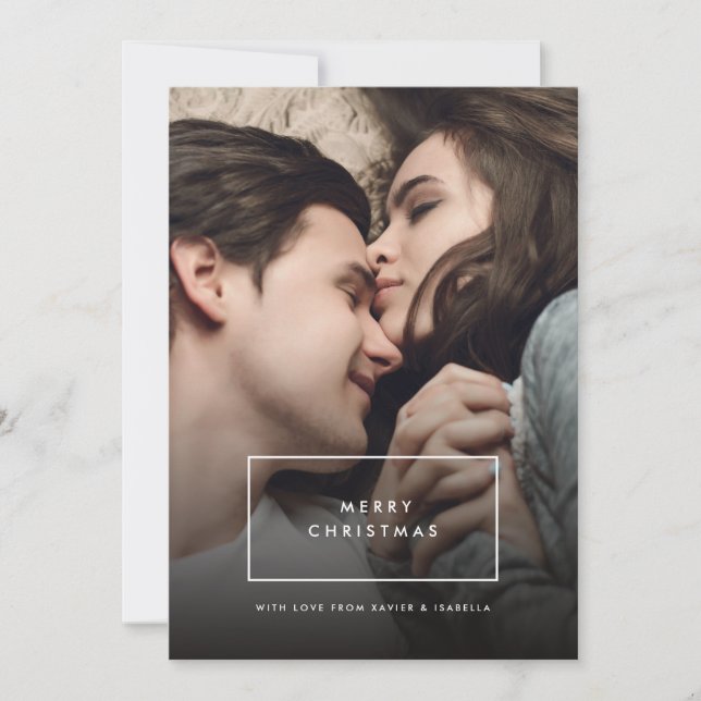 Tarjeta de Navidades de fotografía simplista moder (Anverso)