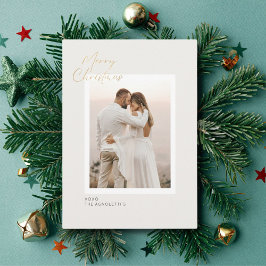 Tarjeta de Navidades de fotografía única con guión