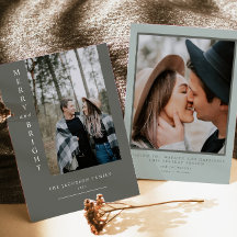 Tarjeta de Navidades de fotografía verde Boho Sage