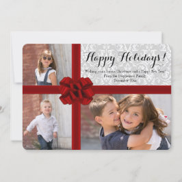 Tarjeta de Navidades de fotos Big Red Bow 3