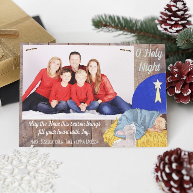 Tarjeta de Navidades de fotos de Barnwood Manger H (Subido por el creador)