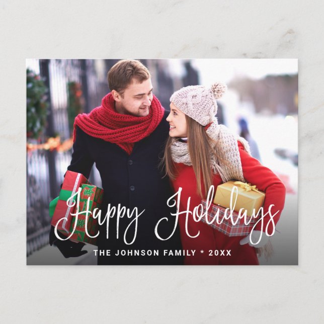 Tarjeta de Navidades de FOTOS de Budget Moderno Ha (Anverso)