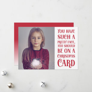 Tarjeta de Navidades de fotos de cara a bonito