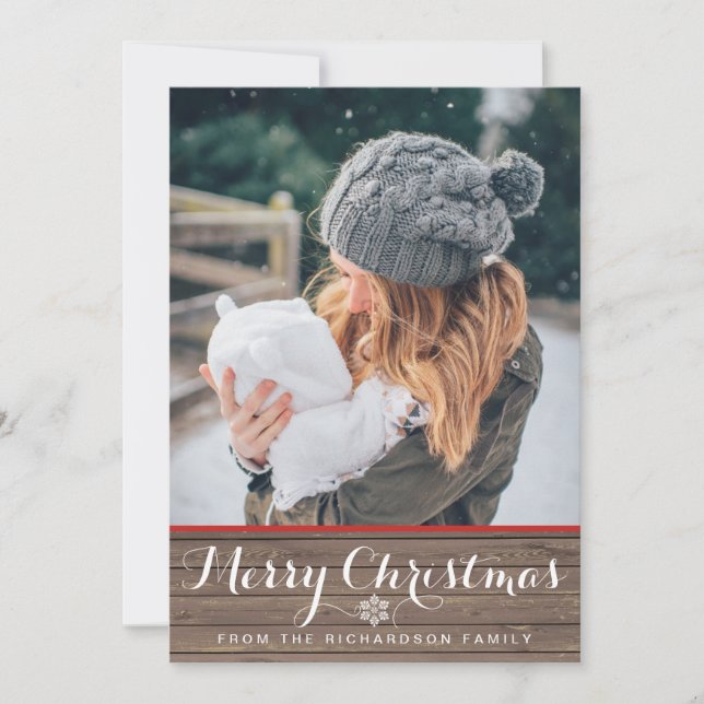 Tarjeta de Navidades de fotos de copas de nieve de (Anverso)