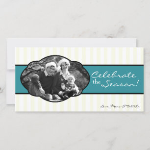 Tarjeta de Navidades de fotos de cuadros de rayas