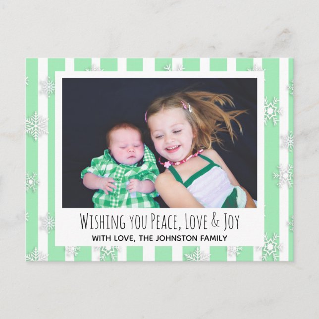 Tarjeta de Navidades de fotos de deseo de paz, amo (Anverso)