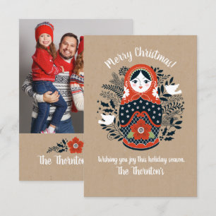 Tarjeta de Navidades de fotos de familia cute