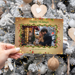 Tarjeta de Navidades de fotos de Happy Holidays Ho