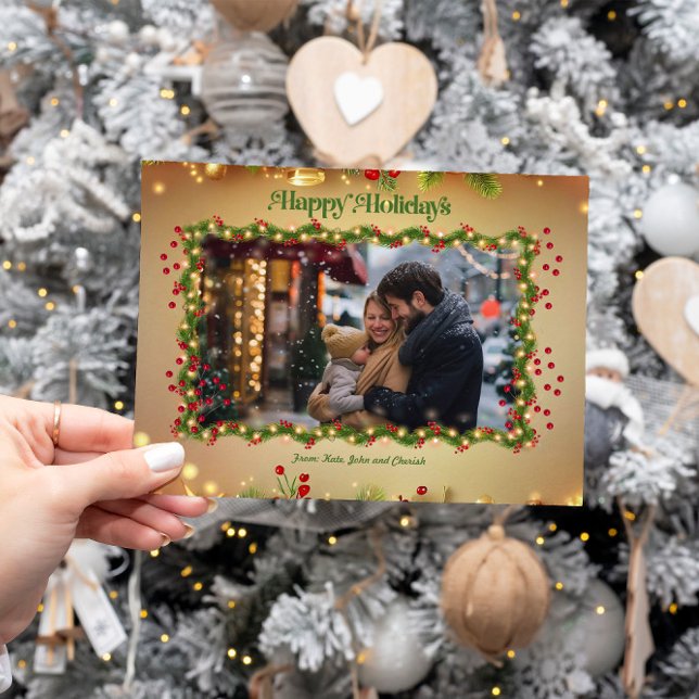 Tarjeta de Navidades de fotos de Happy Holidays Ho (Subido por el creador)