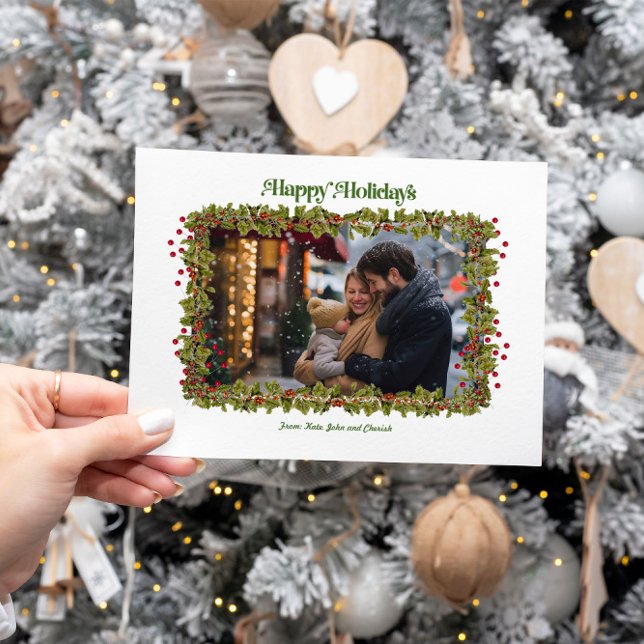 Tarjeta de Navidades de fotos de Happy Holidays Ho (Subido por el creador)
