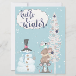 Tarjeta de Navidades de fotos de invierno de Hello