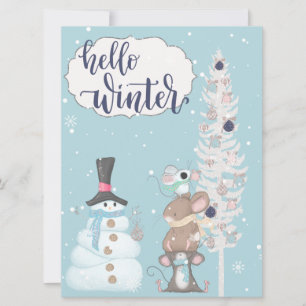 Tarjeta de Navidades de fotos de invierno de Hello