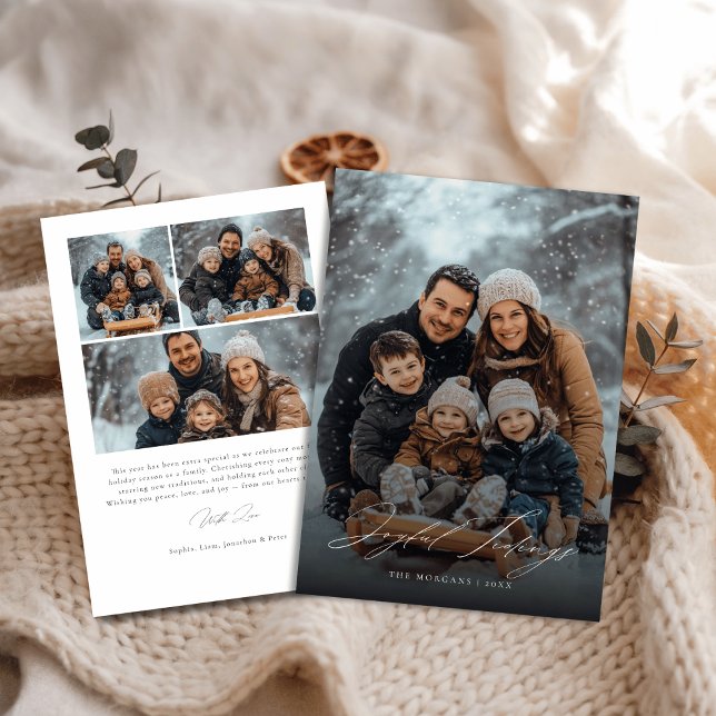 Tarjeta de Navidades de fotos de la familia de inv (Subido por el creador)