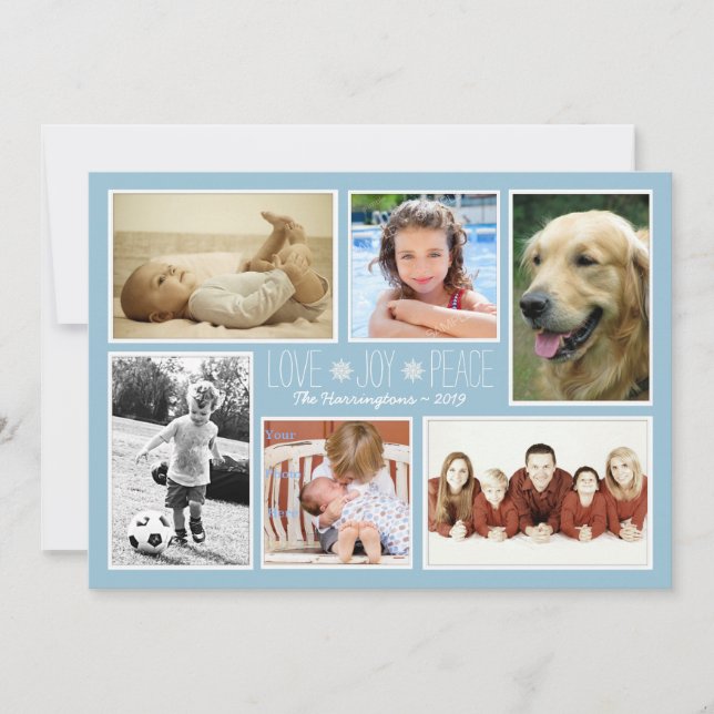 Tarjeta de Navidades de fotos de la familia Love P (Anverso)