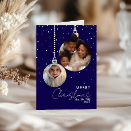 Tarjeta de Navidades de fotos de la familia Navy B
