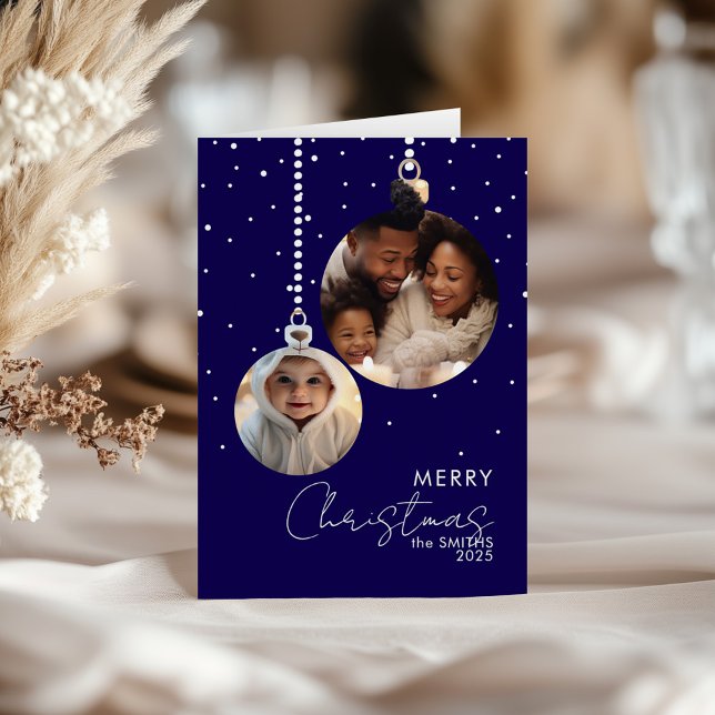 Tarjeta de Navidades de fotos de la familia Navy B (Subido por el creador)
