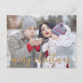 Tarjeta de Navidades de fotos de la Purpurina de o
