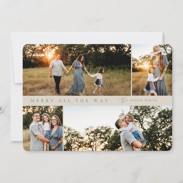 Tarjeta de Navidades de fotos de Merry All Way par (Anverso)