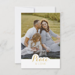 Tarjeta de Navidades de fotos de paz y amor