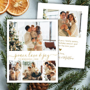 Tarjeta de Navidades de fotos de Peace Love Joy Sc
