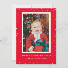 Tarjeta de Navidades de fotos de puntos polka de f