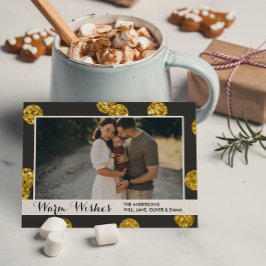 Tarjeta de Navidades de fotos de puntos Purpurinas