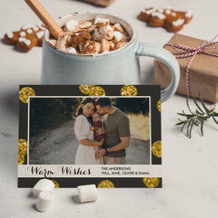 Tarjeta de Navidades de fotos de puntos Purpurinas