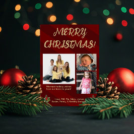 Tarjeta de Navidades de fotos de rayas tradicional