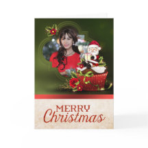 Tarjeta de Navidades de fotos de Santa