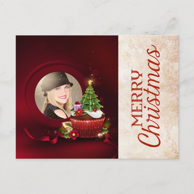 Tarjeta de Navidades de fotos de Santa (Anverso)