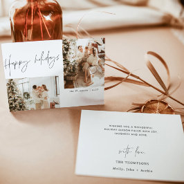 Tarjeta de Navidades de fotos de vacaciones felice