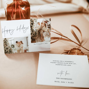 Tarjeta de Navidades de fotos de vacaciones felice