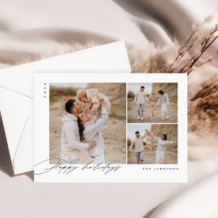 Tarjeta de Navidades de fotos familiares mínimos d
