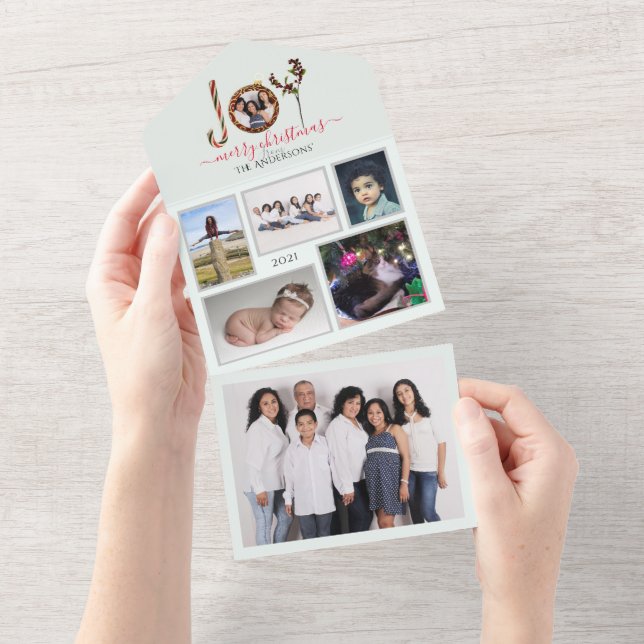 Tarjeta de Navidades de fotos familiares personali (desgarro)