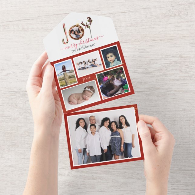 Tarjeta de Navidades de fotos familiares personali (desgarro)