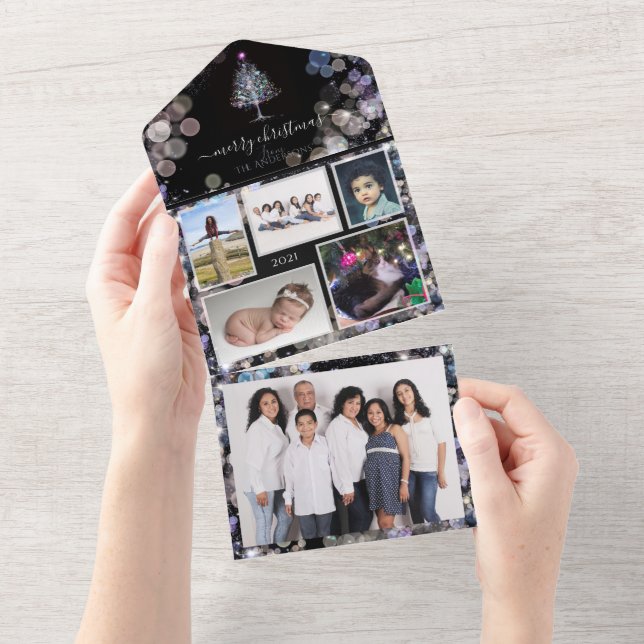 Tarjeta de Navidades de fotos familiares personali (desgarro)