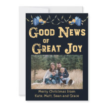 Tarjeta de Navidades de fotos Good News of Great J