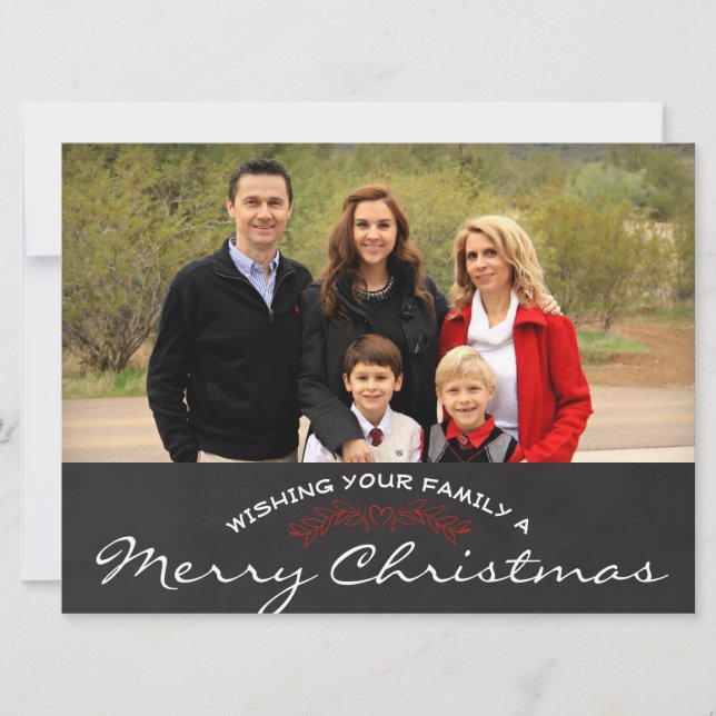 Tarjeta de Navidades de fotos navideños (Anverso)