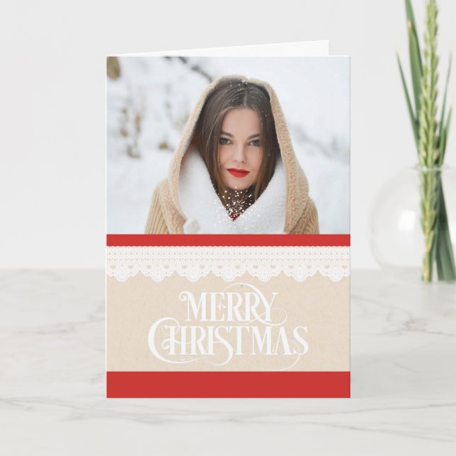 Tarjeta de Navidades de fotos navideños (Anverso)