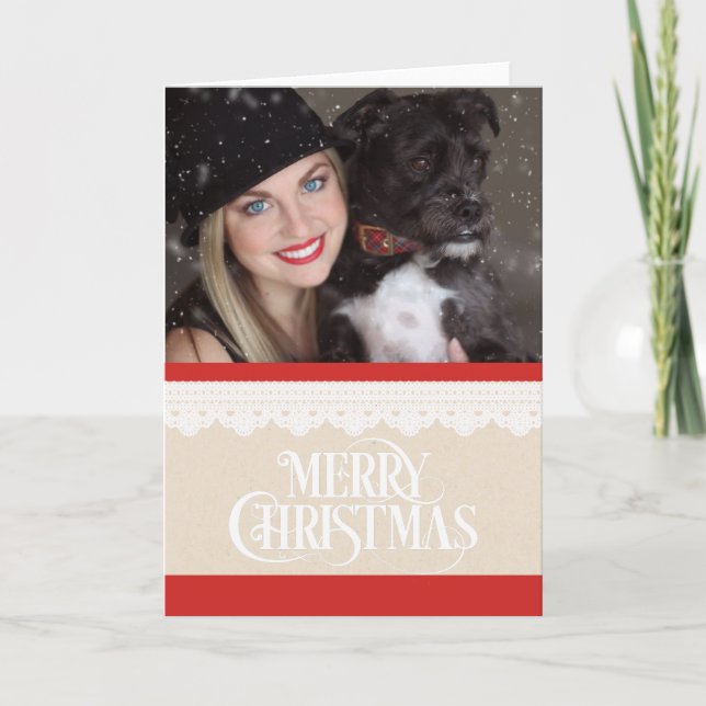 Tarjeta de Navidades de fotos navideños (Anverso)