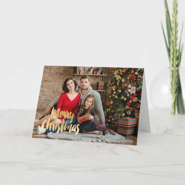 Tarjeta de Navidades de fotos navideños (Anverso)