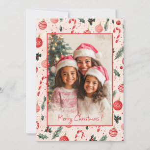 Tarjeta de Navidades de fotos rojas cúpulas