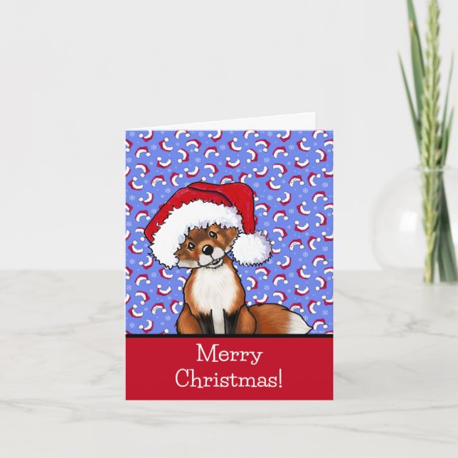 Tarjeta de Navidades de Fox Cute (Anverso)