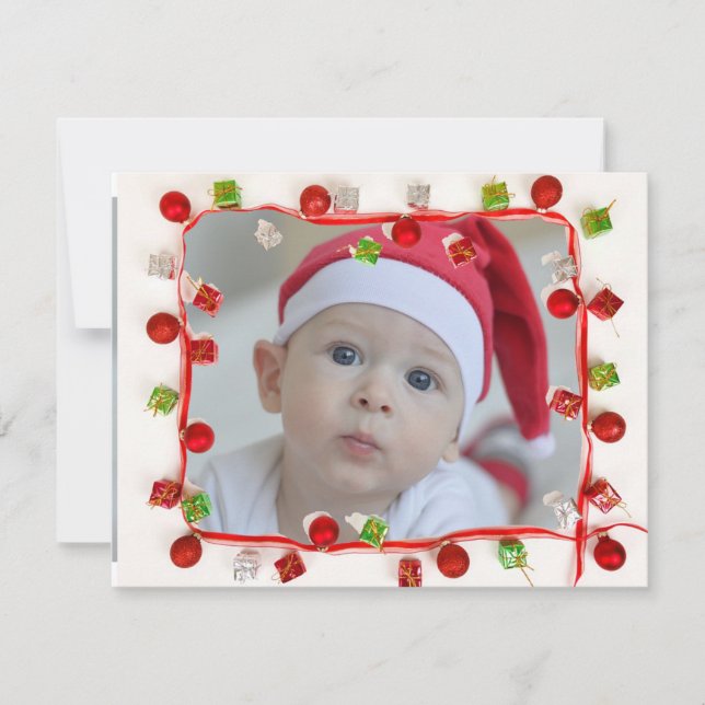 Tarjeta de Navidades de Fronteras Rojas y Verdes d (Anverso)