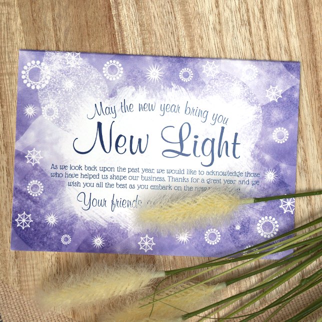 Tarjeta de Navidades de Frosty Blue Company (Blue Winter Snowflakes, Blue Logo Company Holiday Christmas Card)