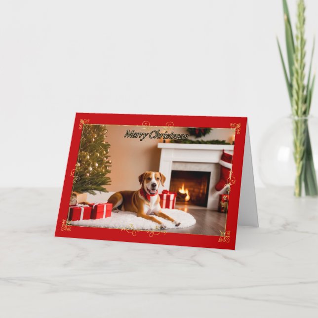 Tarjeta de Navidades de Furry Buddy (Anverso)