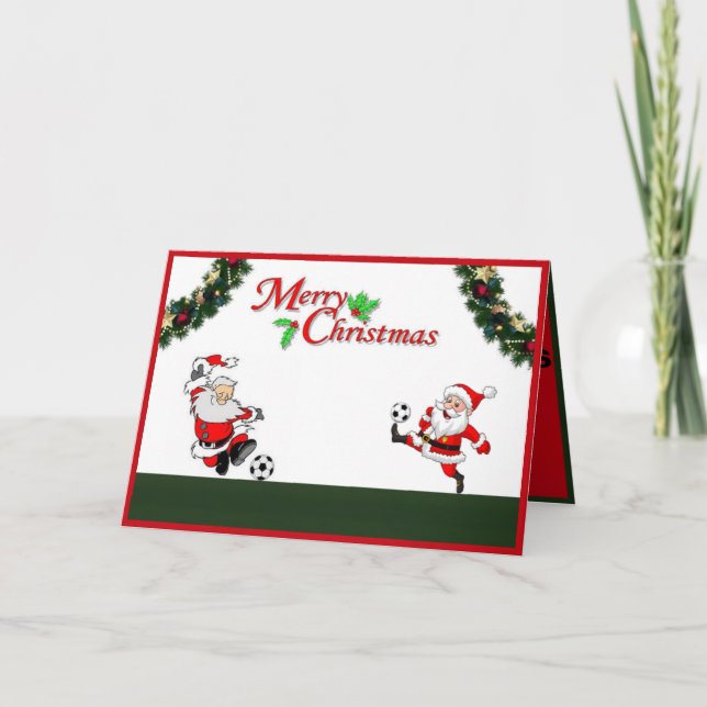 Tarjeta de Navidades de fútbol de los amigos (Anverso)