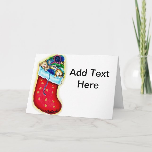 Tarjeta de Navidades de gatitos curados (Anverso)