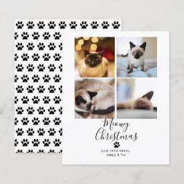 Tarjeta de Navidades de gato Mascota de Navidades