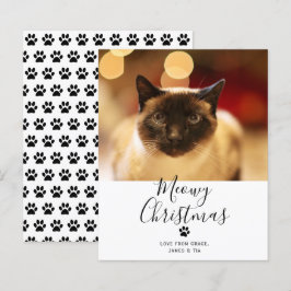 Tarjeta de Navidades de gato Mascota de Navidades